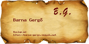 Barna Gergő névjegykártya