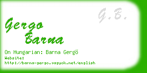 gergo barna business card
